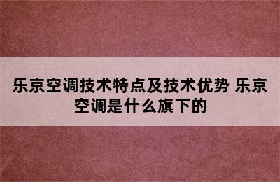 乐京空调技术特点及技术优势 乐京空调是什么旗下的